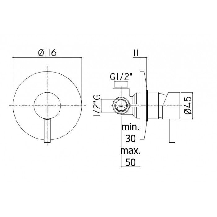 Paffoni Light Bateria podtynkowa 1-drożna...