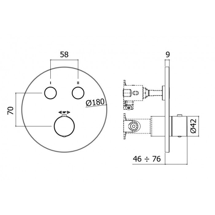 Paffoni Light Bateria podtynkowa termostatyczna...