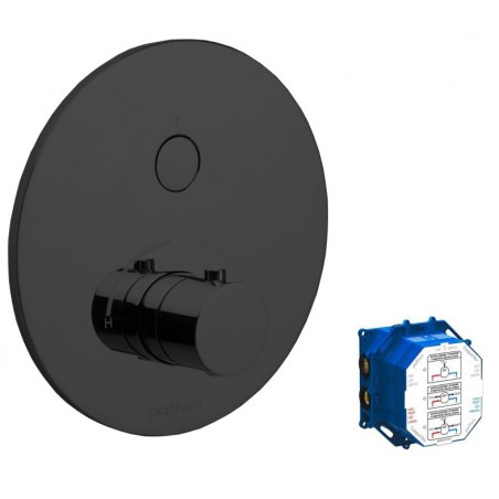Paffoni Light Bateria podtynkowa termostatyczna 1-drożna Czarny mat