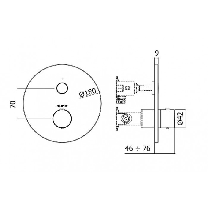 Paffoni Light Bateria podtynkowa termostatyczna...