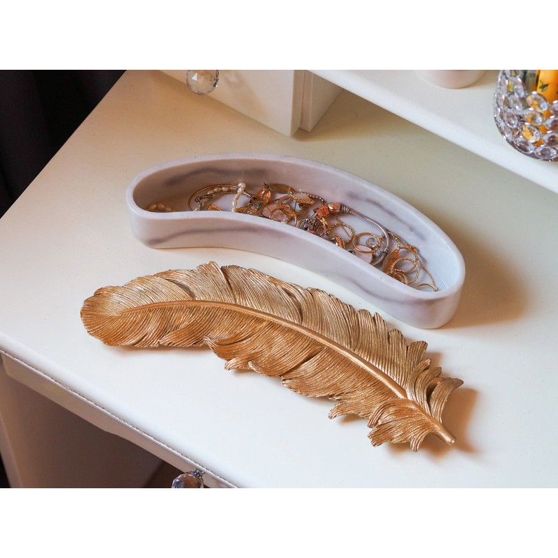 KARE pojeminik na biżuterię ZETA  biały / złoty