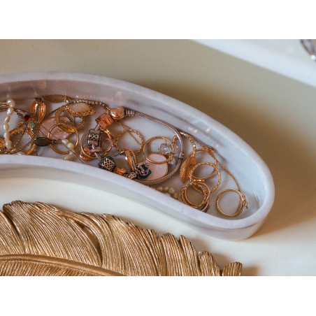 KARE pojeminik na biżuterię ZETA  biały / złoty