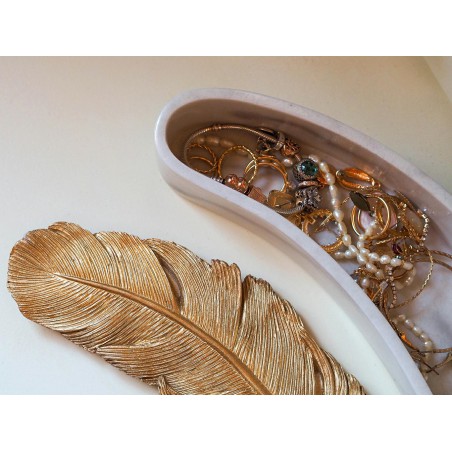 KARE pojeminik na biżuterię ZETA  biały / złoty