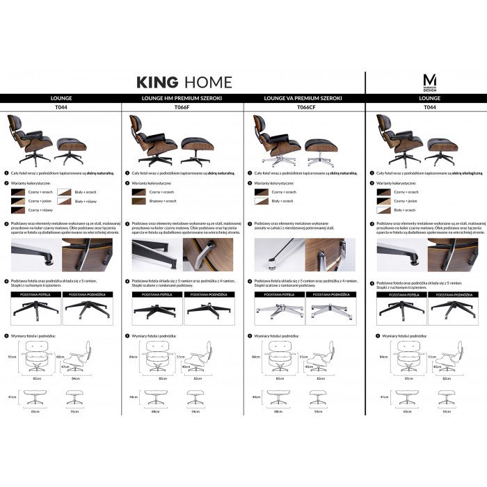 Fotel LOUNGE HM PREMIUM SZEROKI biały - orzech