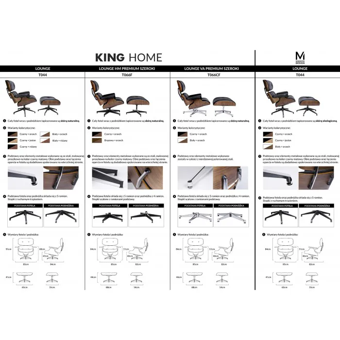 Fotel LOUNGE HM PREMIUM SZEROKI biały - orzech
