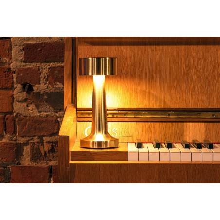 Lampa biurkowa LEE złota - wbudowana bateria, LED