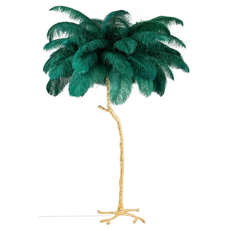 Lampa podłogowa TIFFANY złota / zielona