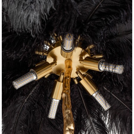 Lampa podłogowa TIFFANY złota / czarna