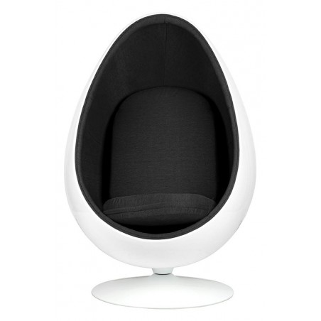 Fotel OVALIA biało-czarny - włókno szklane