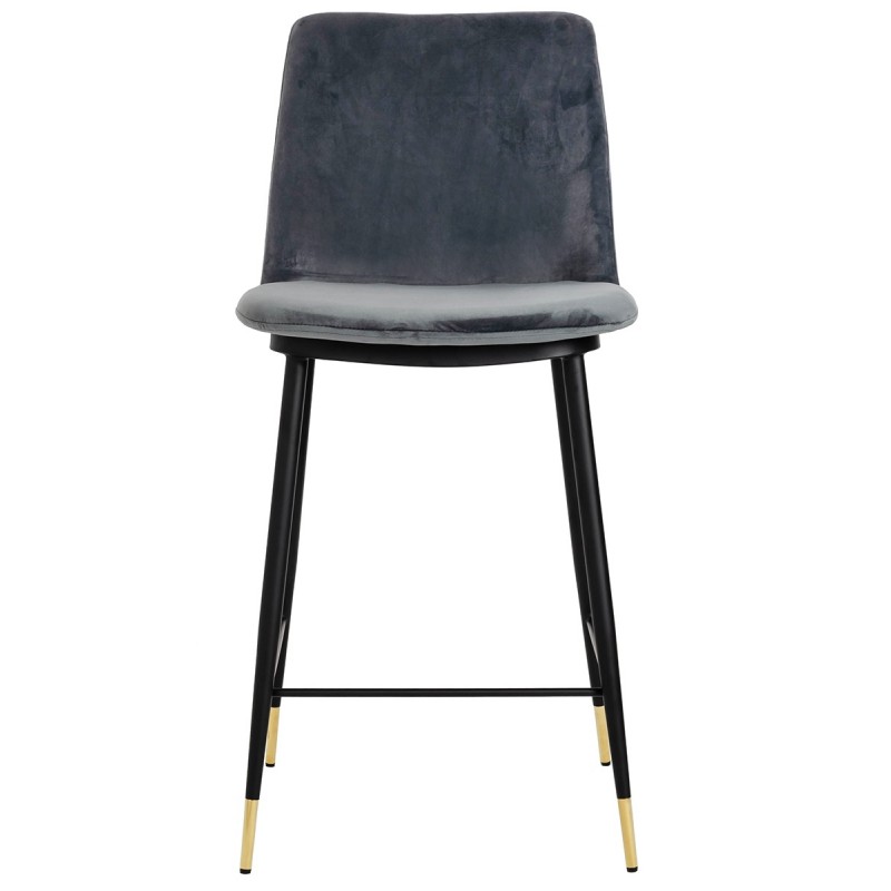 Hoker DIEGO 65 ciemno szary - welur, podstawa czarno złota