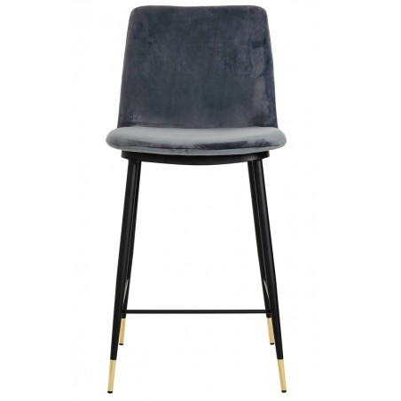 Hoker DIEGO 65 ciemno szary - welur, podstawa czarno złota