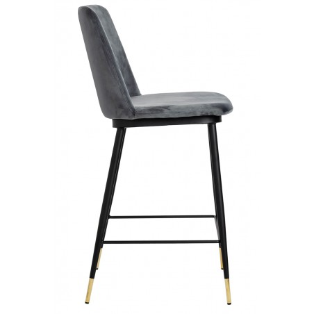 Hoker DIEGO 65 ciemno szary - welur, podstawa czarno złota