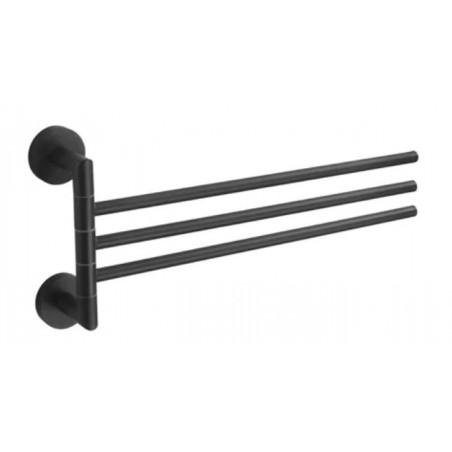 Stella Classic Wieszak na ręcznik / trójramienny ruchomy czarny mat