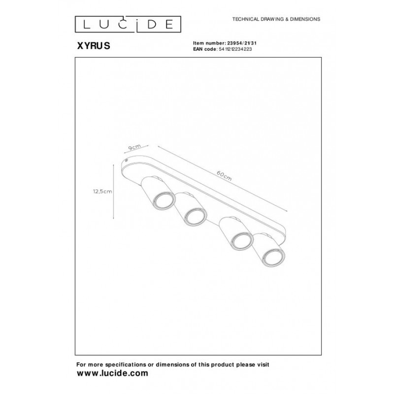 Lucide Reflektor sufitowy XYRUS 23954/21/31 biały