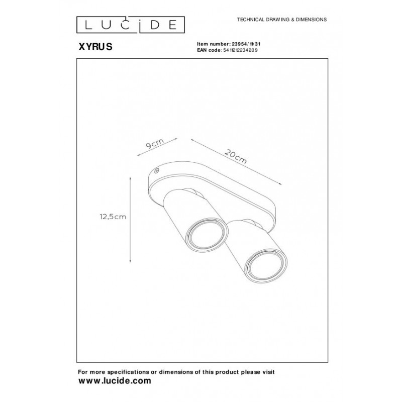Lucide Reflektor sufitowy XYRUS 23954/11/31 biały