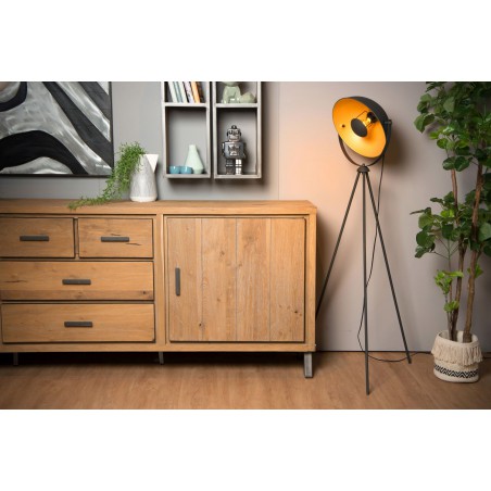 Lucide Lampa podłogowa ALVARO 05730/01/30 czarny, złoty i odcienie złota