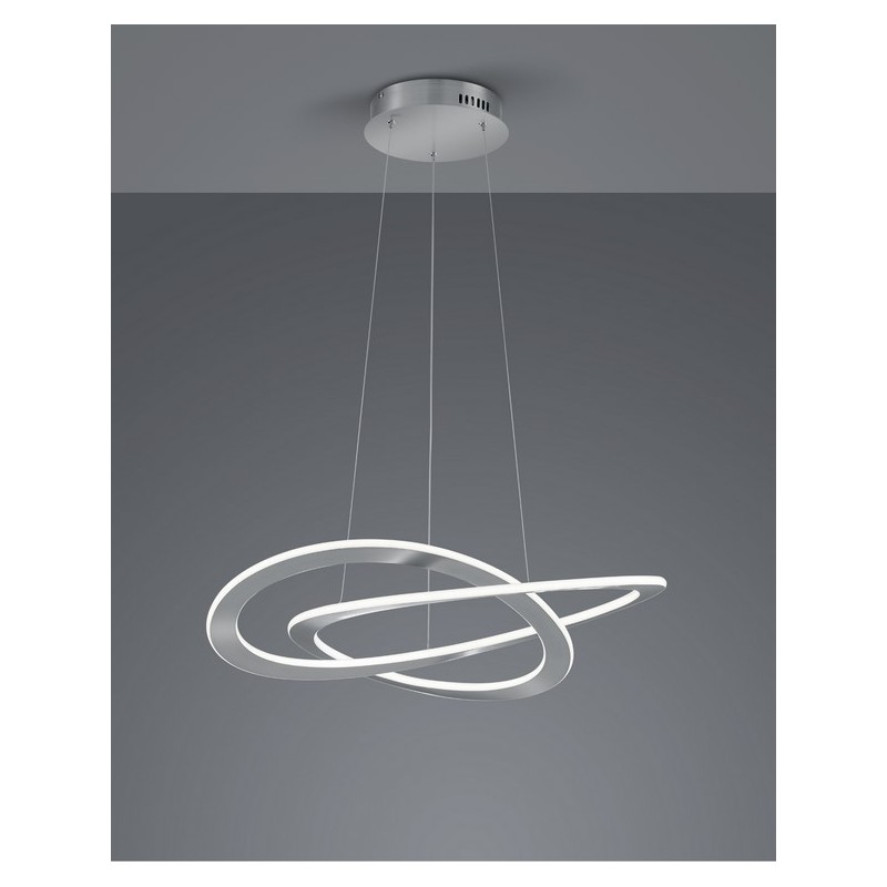 Trio Lampa wisząca LED nowoczesna OAKLAND 321710107 srebrny i odcienie srebra