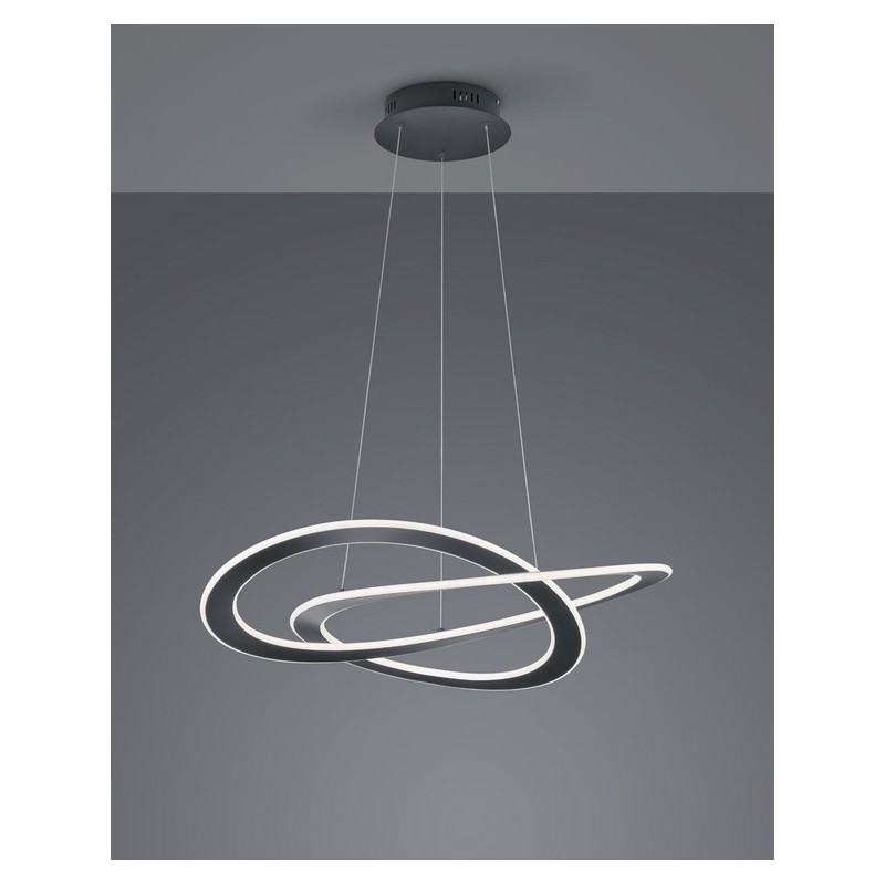 Trio Lampa wisząca LED nowoczesna OAKLAND 321710142 antracyt