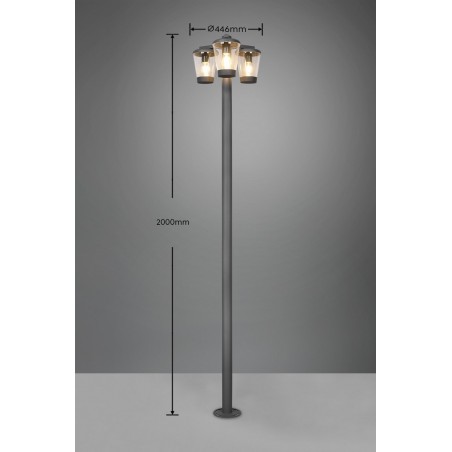 Trio Lampa zewnętrzna stojąca CAVADO 411060342 antracyt