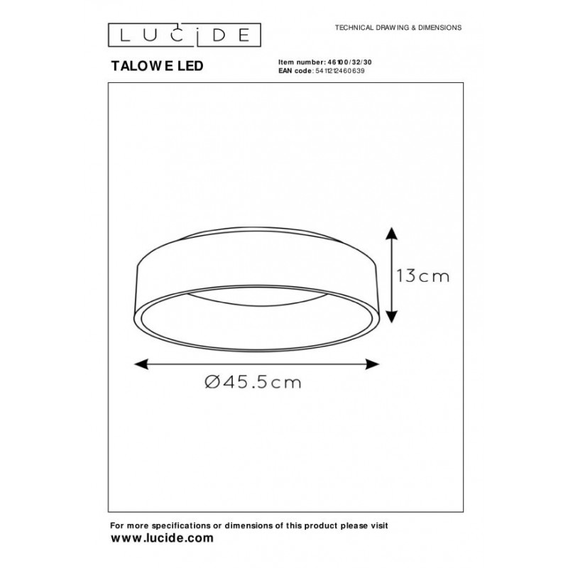 Lucide Lampa natynkowa LED TALOWE 46100/32/30 czarny