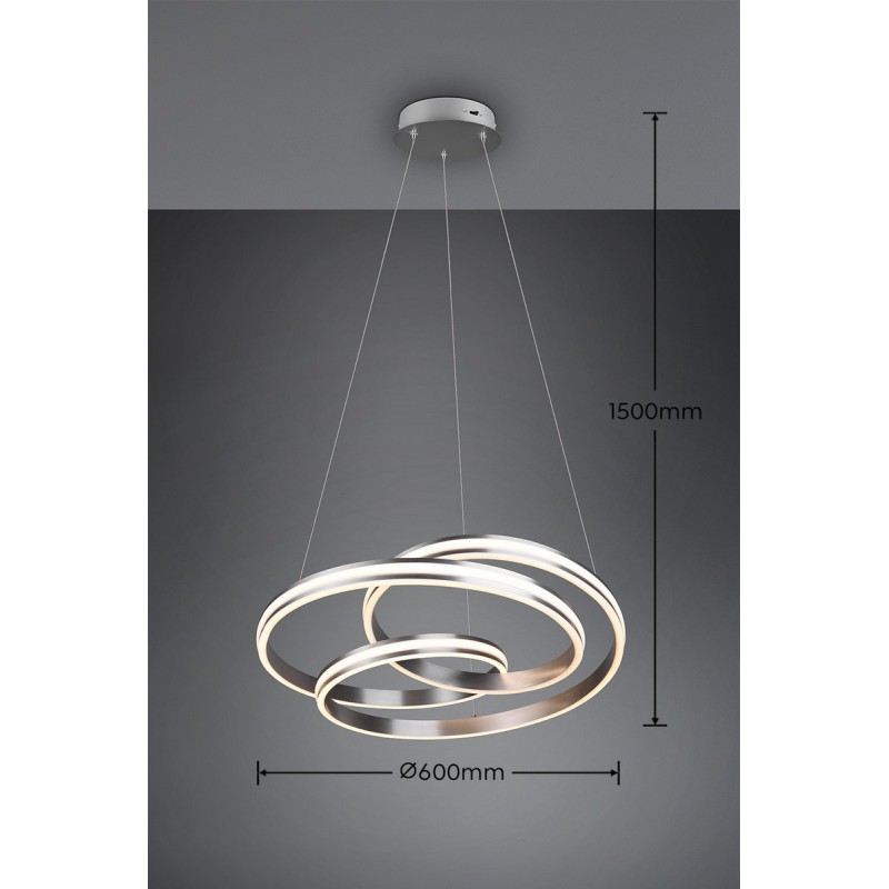 Trio Lampa wisząca LED nowoczesna YARA 326210107 srebrny i odcienie srebra