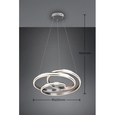 Trio Lampa wisząca LED nowoczesna YARA 326210107 srebrny i odcienie srebra