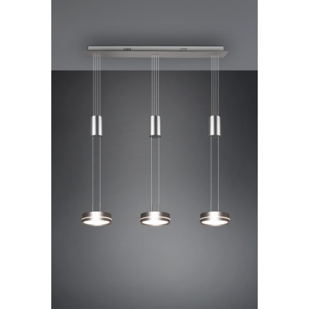Trio Lampa wisząca LED nowoczesna FRANKLIN 326510307 srebrny i odcienie srebra