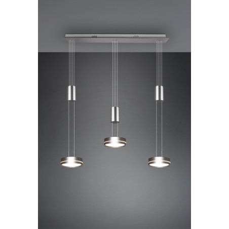 Trio Lampa wisząca LED nowoczesna FRANKLIN 326510307 srebrny i odcienie srebra