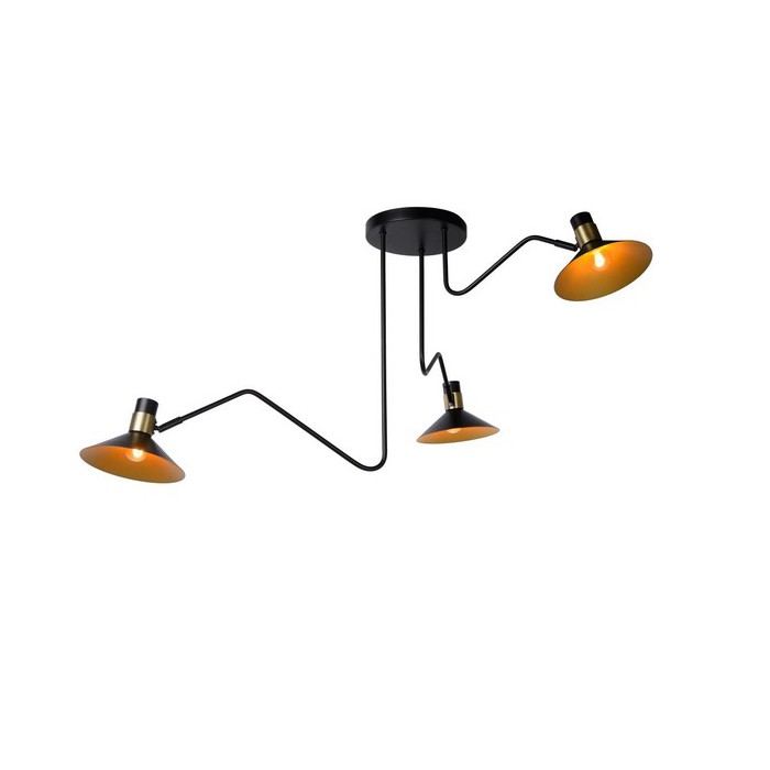 Lucide Lampa natynkowa PEPIJN 05128/03/30 czarny, złoty i odcienie złota