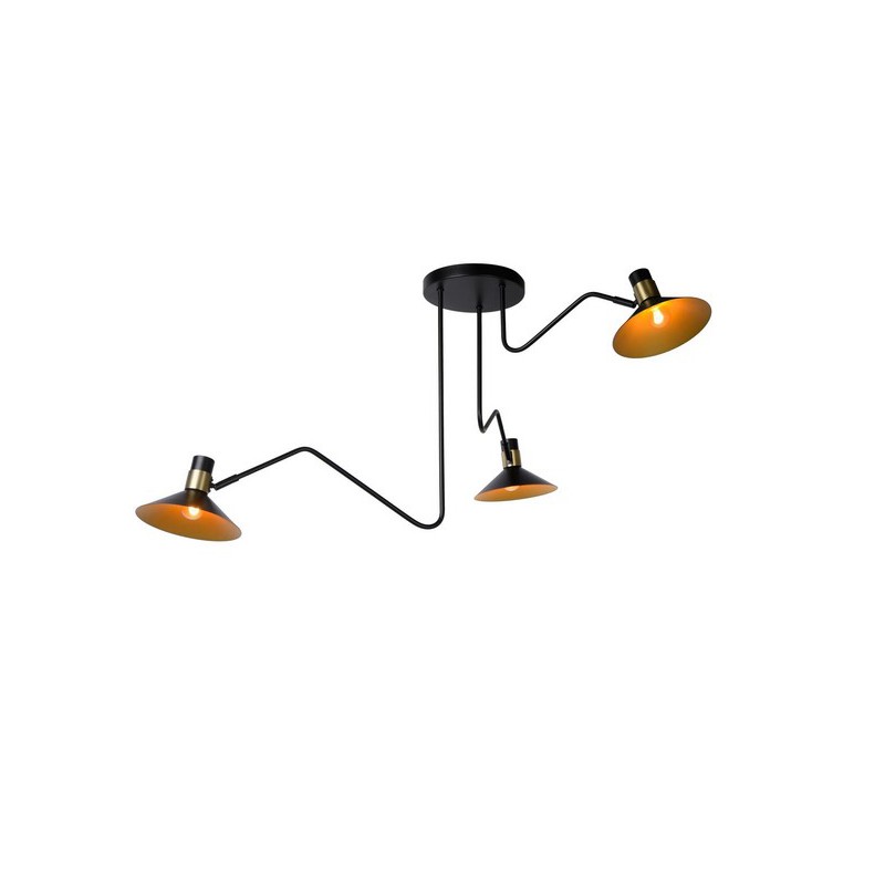 Lucide Lampa natynkowa PEPIJN 05128/03/30 czarny, złoty i odcienie złota