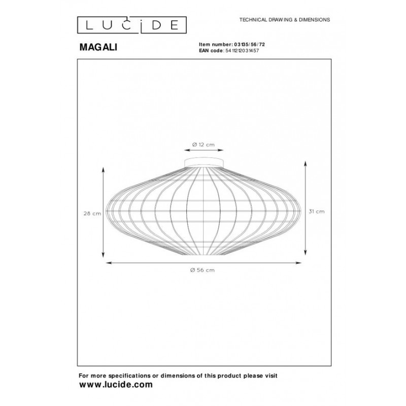 Lucide Lampa natynkowa MAGALI 03135/56/72 drewno jasne i ciemne, czarny
