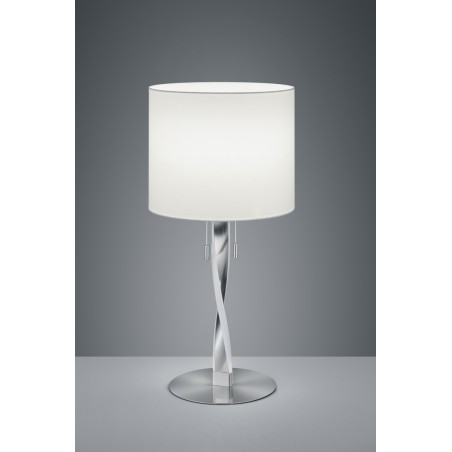 Trio Lampa stołowa NANDOR 575310307 srebrny i odcienie srebra, biały