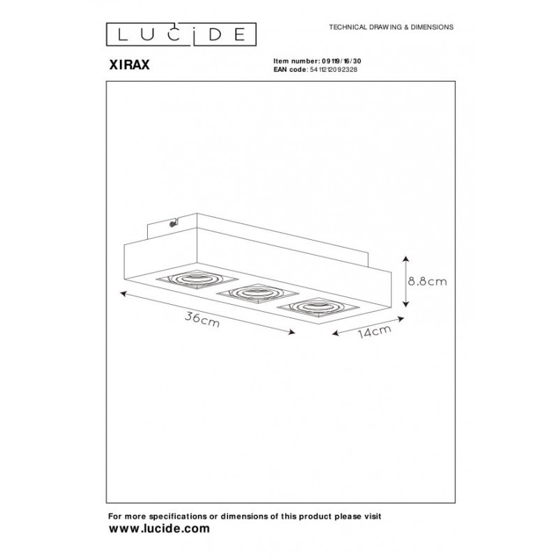 Lucide Lampa natynkowa XIRAX 09119/16/30 czarny