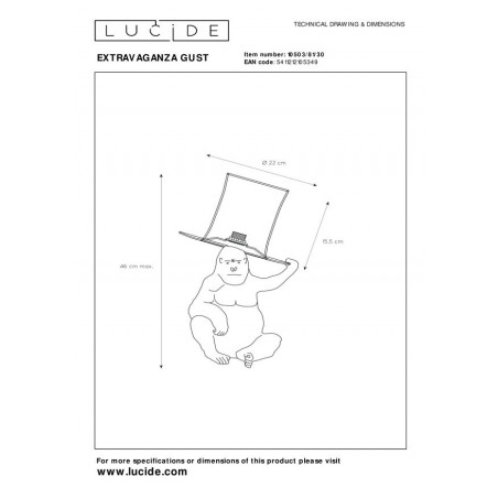 Lucide Lampa stołowa EXTRAVAGANZA GUST 10503/81/30 czarny, złoty i odcienie złota