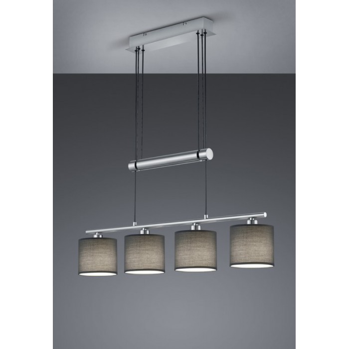 Trio Lampa wisząca nowoczesna GARDA 305400411 srebrny i odcienie srebra, szary i odcienie szarości