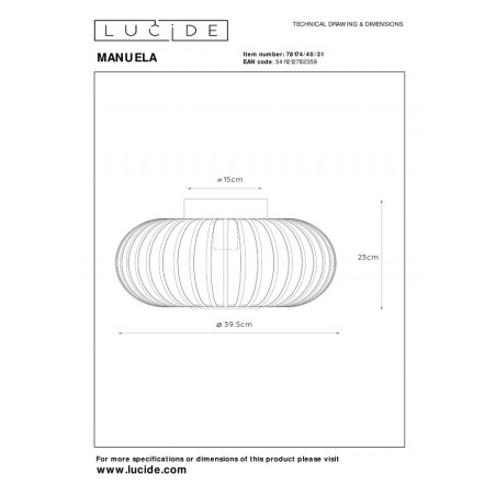 Lucide Lampa natynkowa MANUELA 78174/40/31 biały