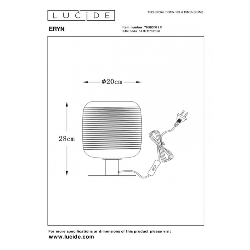 Lucide Lampa stołowa ERYN 70583/01/11 srebrny i odcienie srebra, złoty i odcienie złota