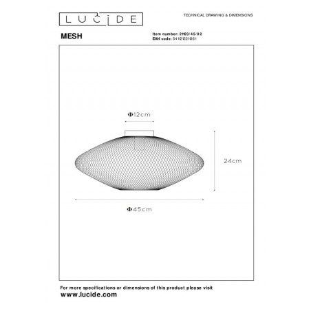 Lucide Lampa natynkowa MESH 21123/45/02 złoty i odcienie złota