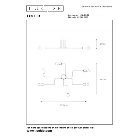 Lucide Lampa natynkowa LESTER 21112/06/30 czarny