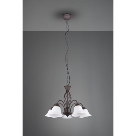 Trio Lampa wisząca klasyczna RUSTICA 101000524 miedziany, biały