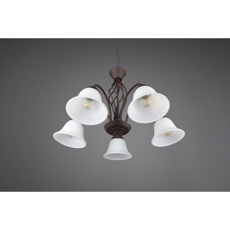 Trio Lampa wisząca klasyczna RUSTICA 101000524 miedziany, biały