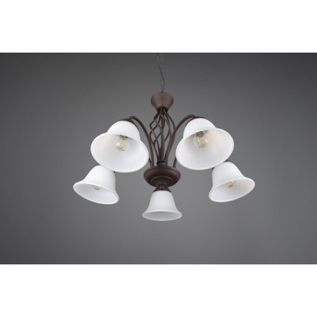 Trio Lampa wisząca klasyczna RUSTICA 101000524 miedziany, biały