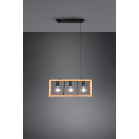 Trio Lampa wisząca nowoczesna AGRA 313800332 drewno jasne i ciemne, czarny