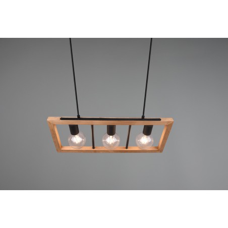 Trio Lampa wisząca nowoczesna AGRA 313800332 drewno jasne i ciemne, czarny