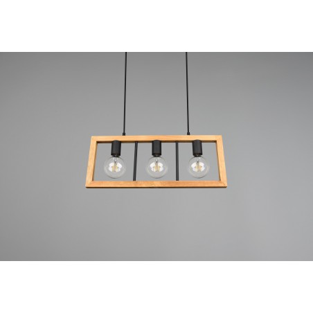 Trio Lampa wisząca nowoczesna AGRA 313800332 drewno jasne i ciemne, czarny