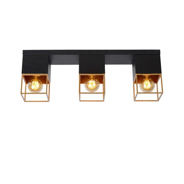 Lucide Lampa natynkowa RIXT 21120/03/30 czarny, złoty i odcienie złota