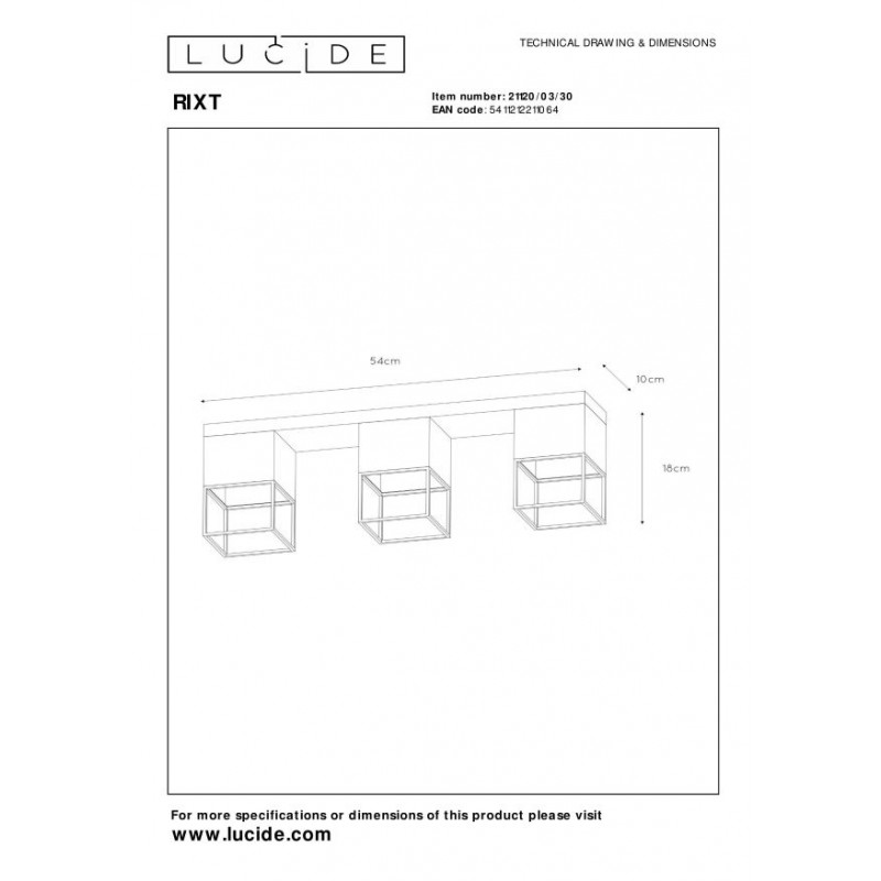Lucide Lampa natynkowa RIXT 21120/03/30 czarny, złoty i odcienie złota