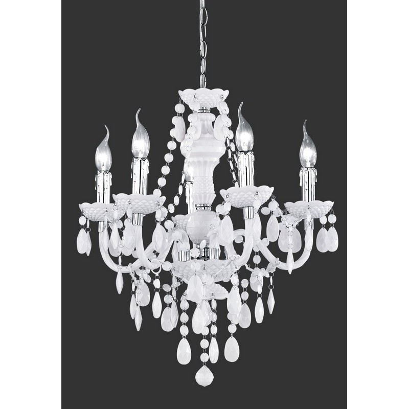 RL Lampa wisząca klasyczna LÜSTER R1107-01 srebrny i odcienie srebra, biały