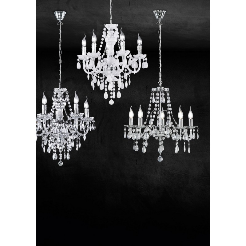 RL Lampa wisząca klasyczna LÜSTER R1107-01 srebrny i odcienie srebra, biały