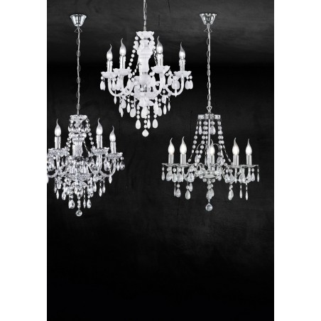 RL Lampa wisząca klasyczna LÜSTER R1107-01 srebrny i odcienie srebra, biały